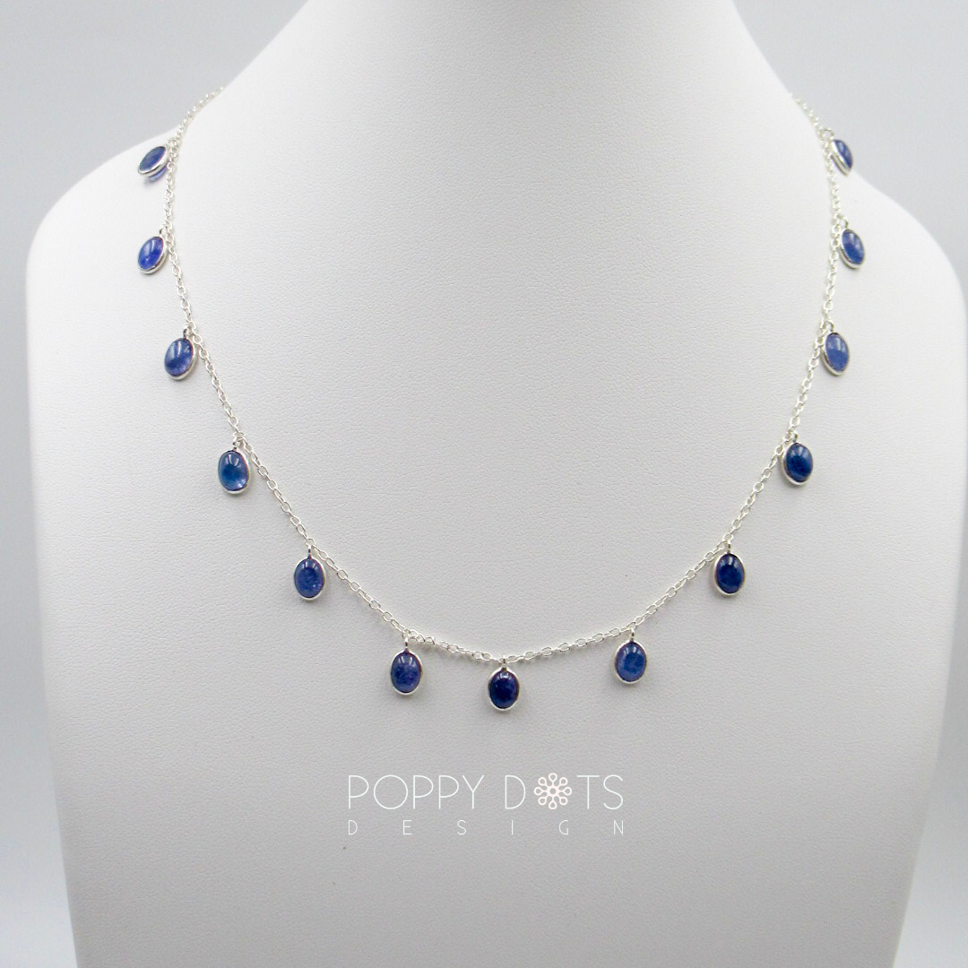 Sterling Silver Oval Tanzanite Necklace