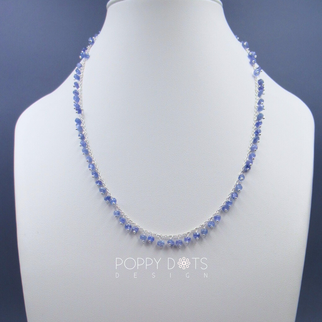 Sterling Silver Tanzanite Beaded Sweetie Necklace