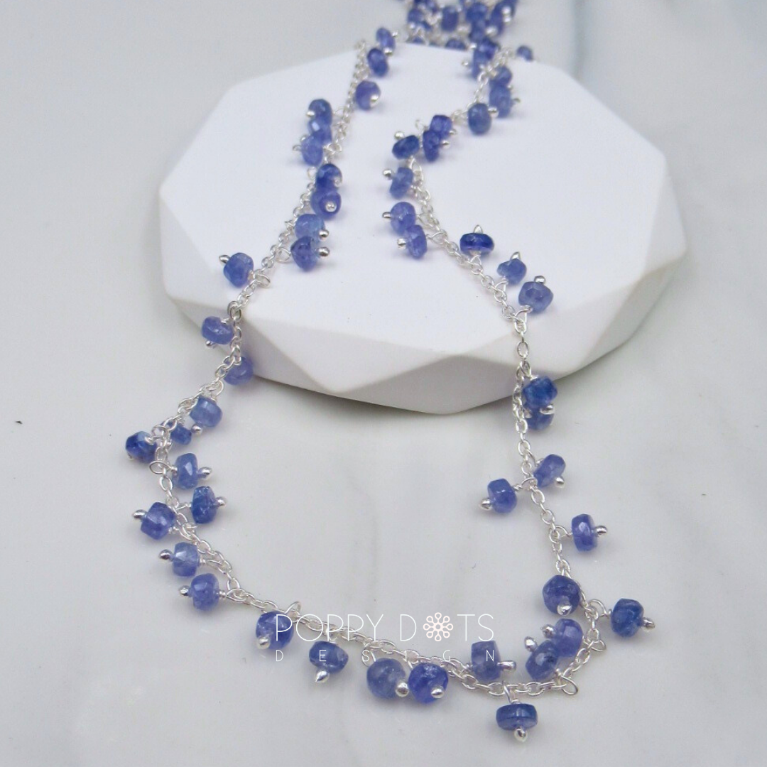 Sterling Silver Tanzanite Beaded Sweetie Necklace