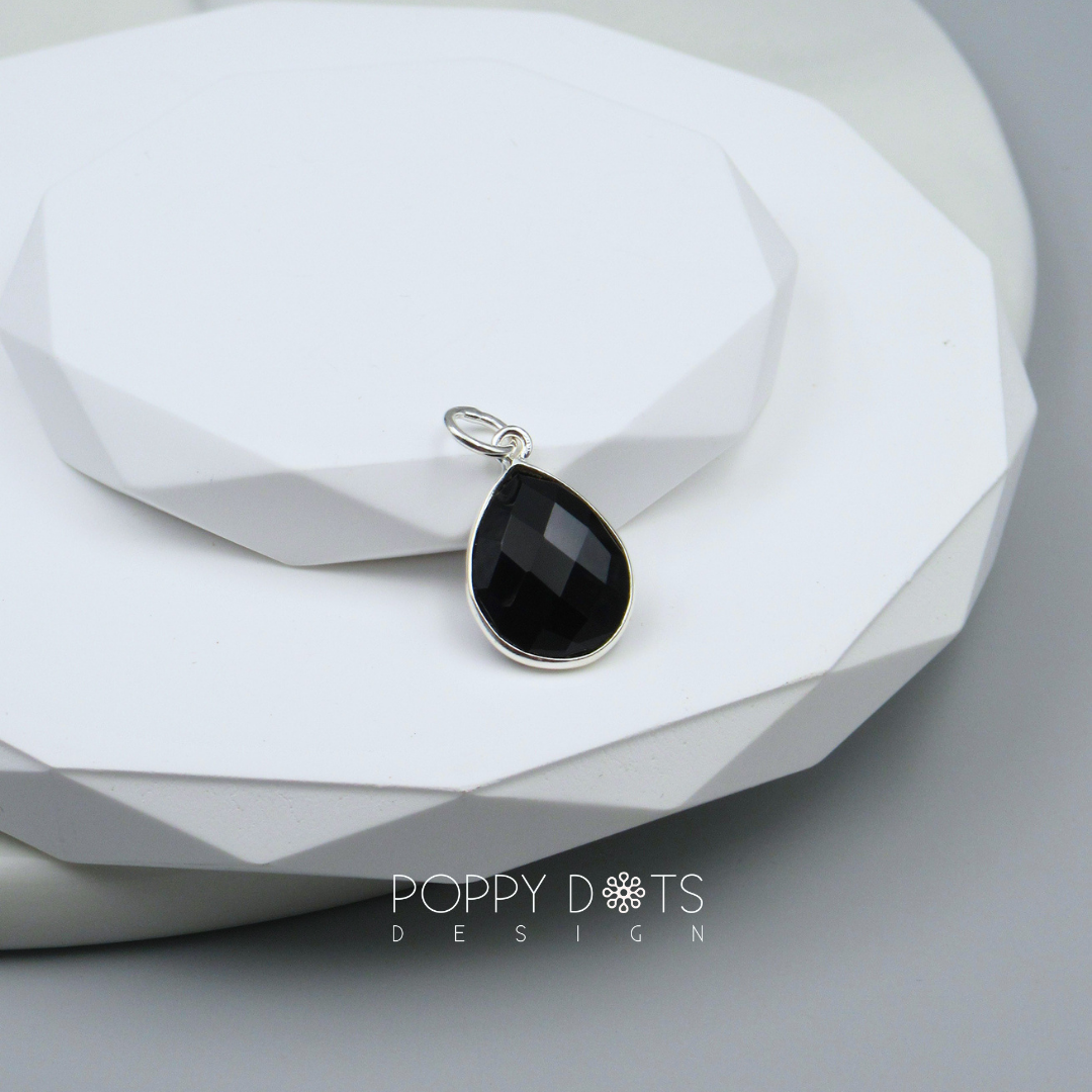 Sterling Silver Black Onyx Teardrop Pendant
