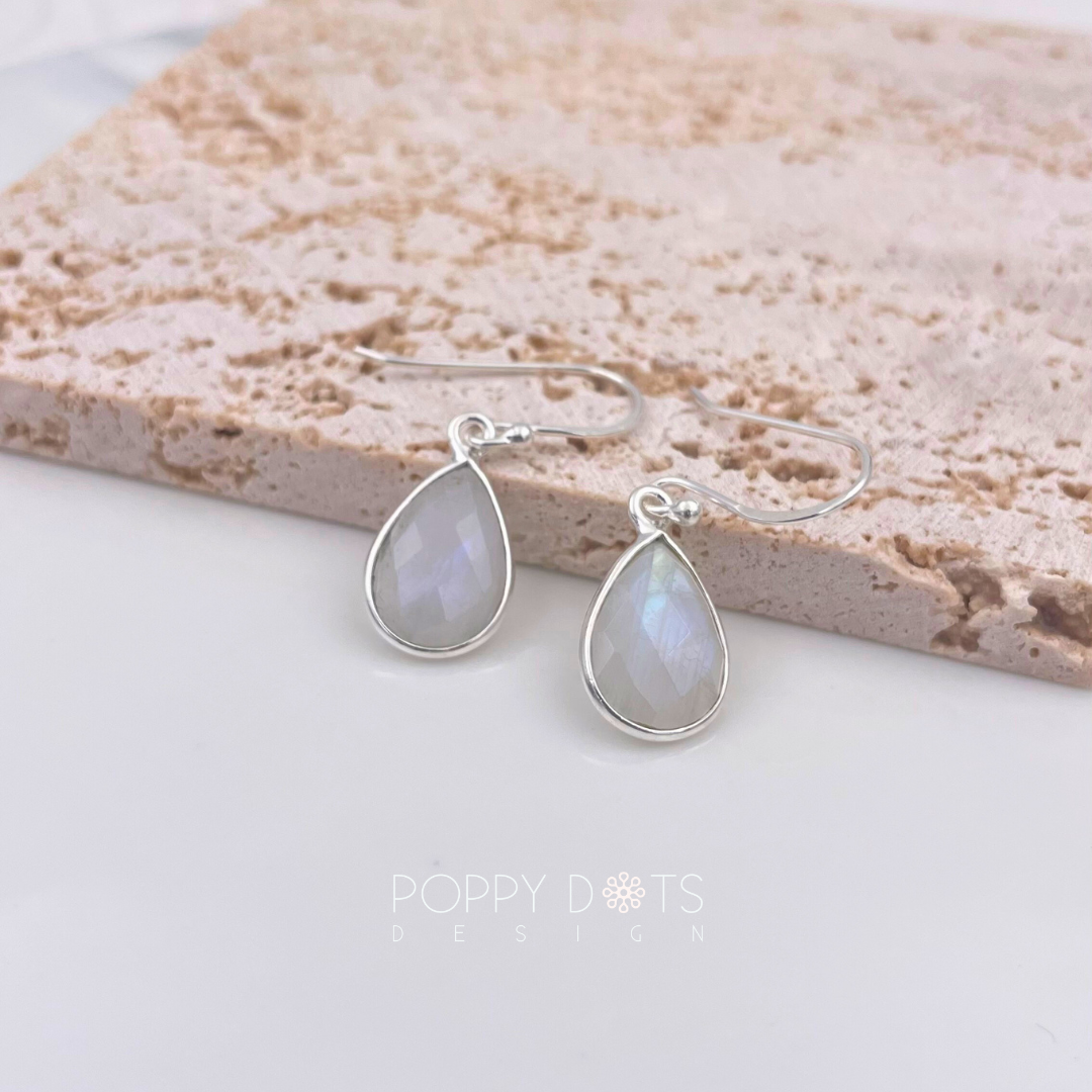 Sterling Silver Moonstone Drop Earrings
