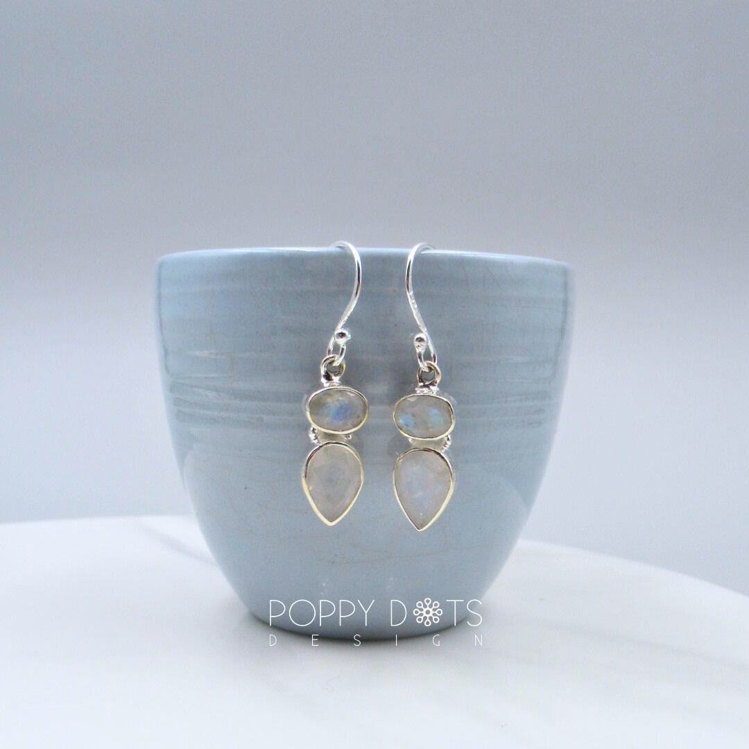 Luxurious Sterling Silver Moonstone Earrings