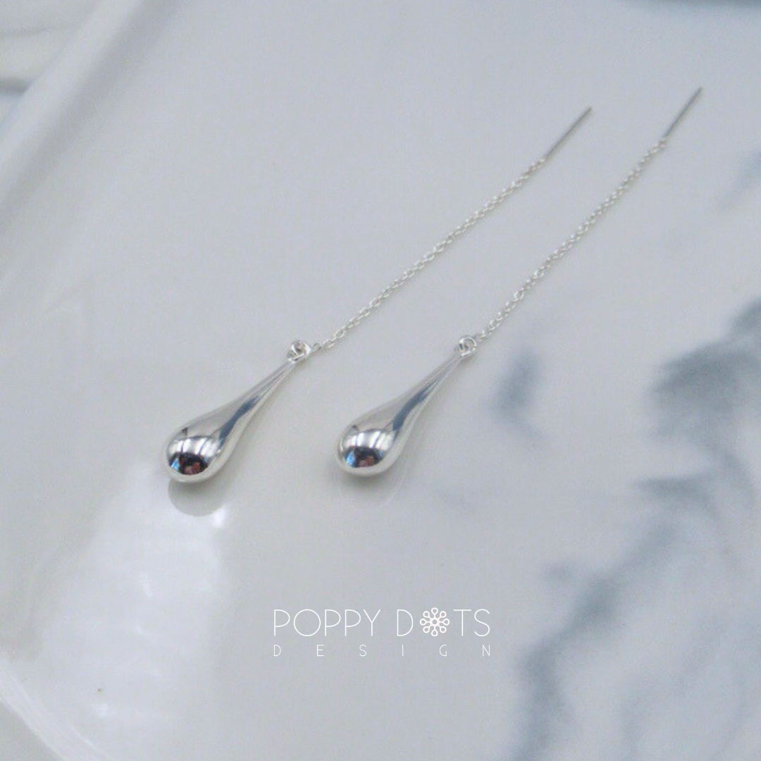Sterling Silver Drop Threader Earrings
