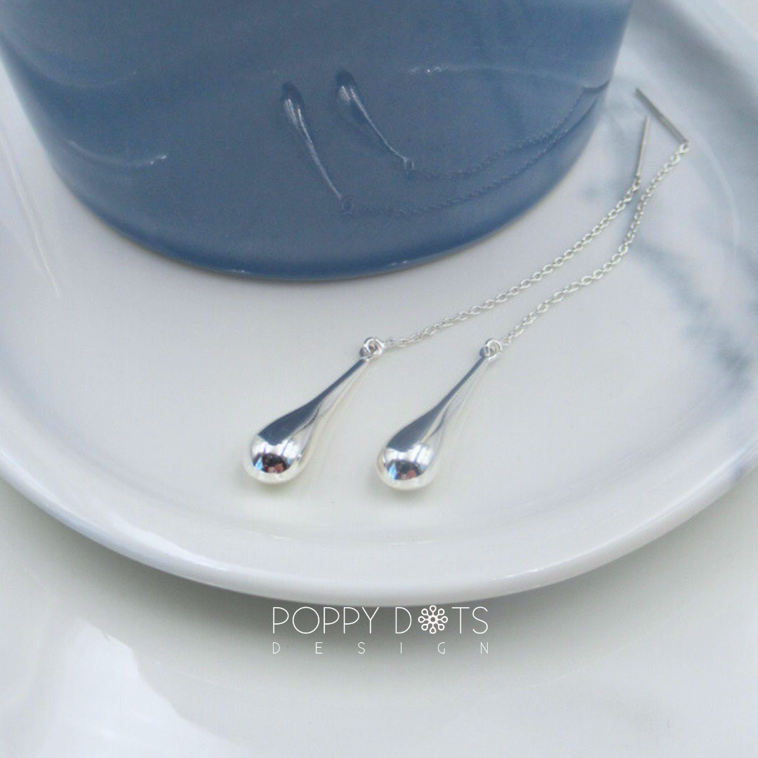 Sterling Silver Drop Threader Earrings