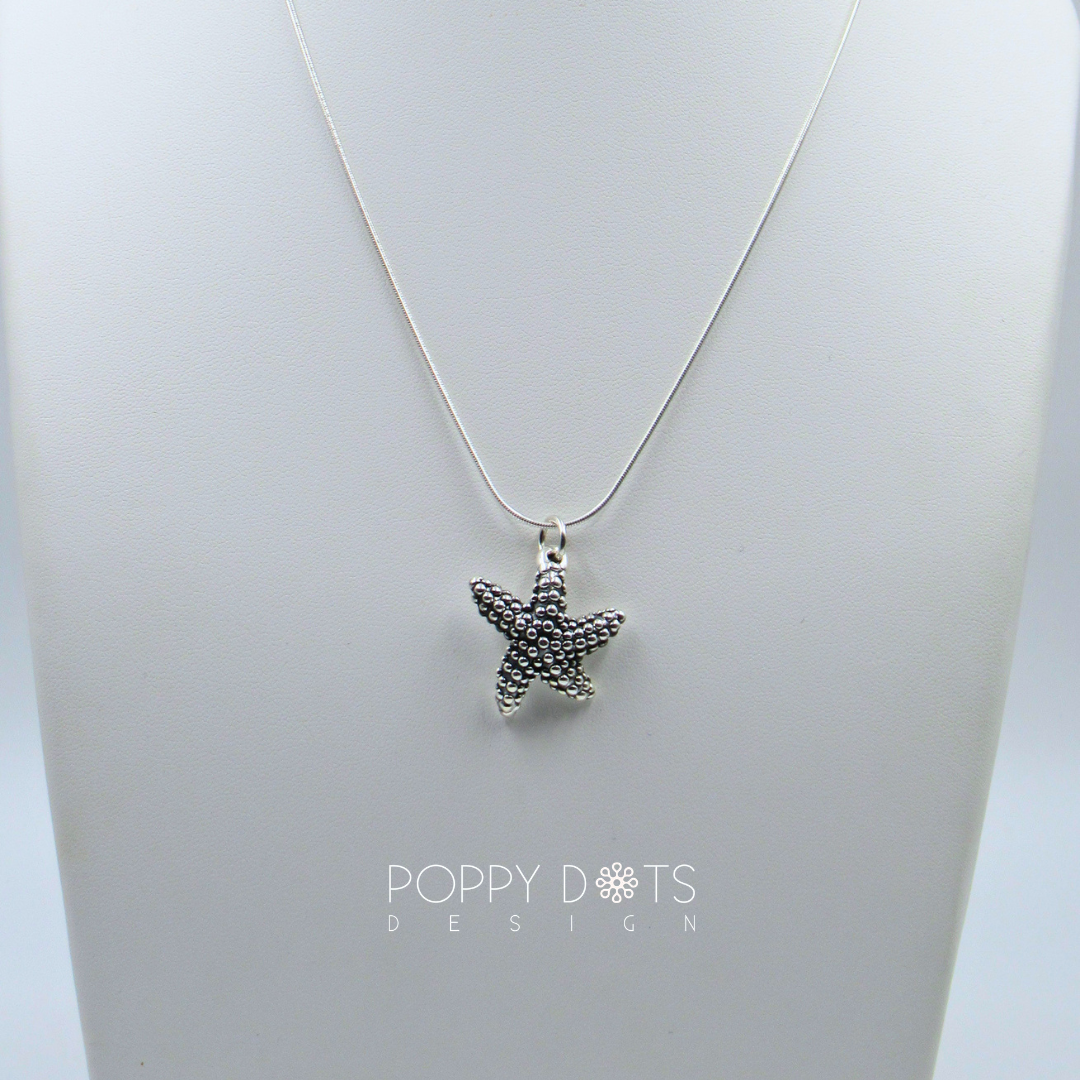 Sterling Silver Textured Starfish Pendant