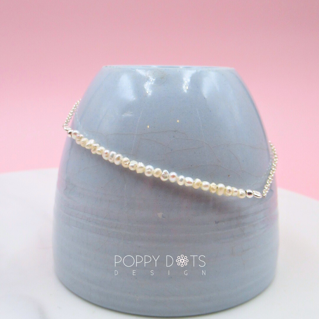 Sterling Silver Tiny Freshwater Pearl Bracelet