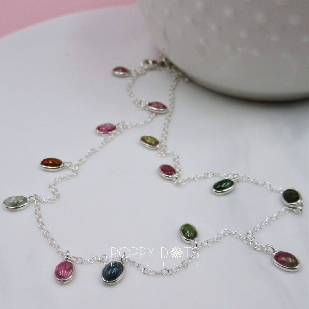 Sterling Silver Tourmaline Dazzle Necklace