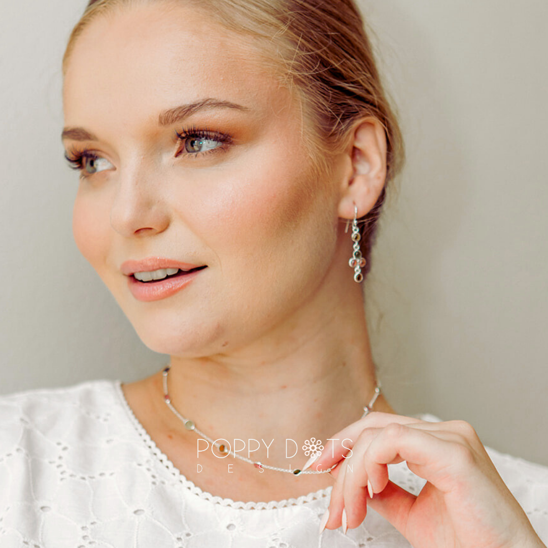 Sterling Silver Oval Tourmaline Necklace