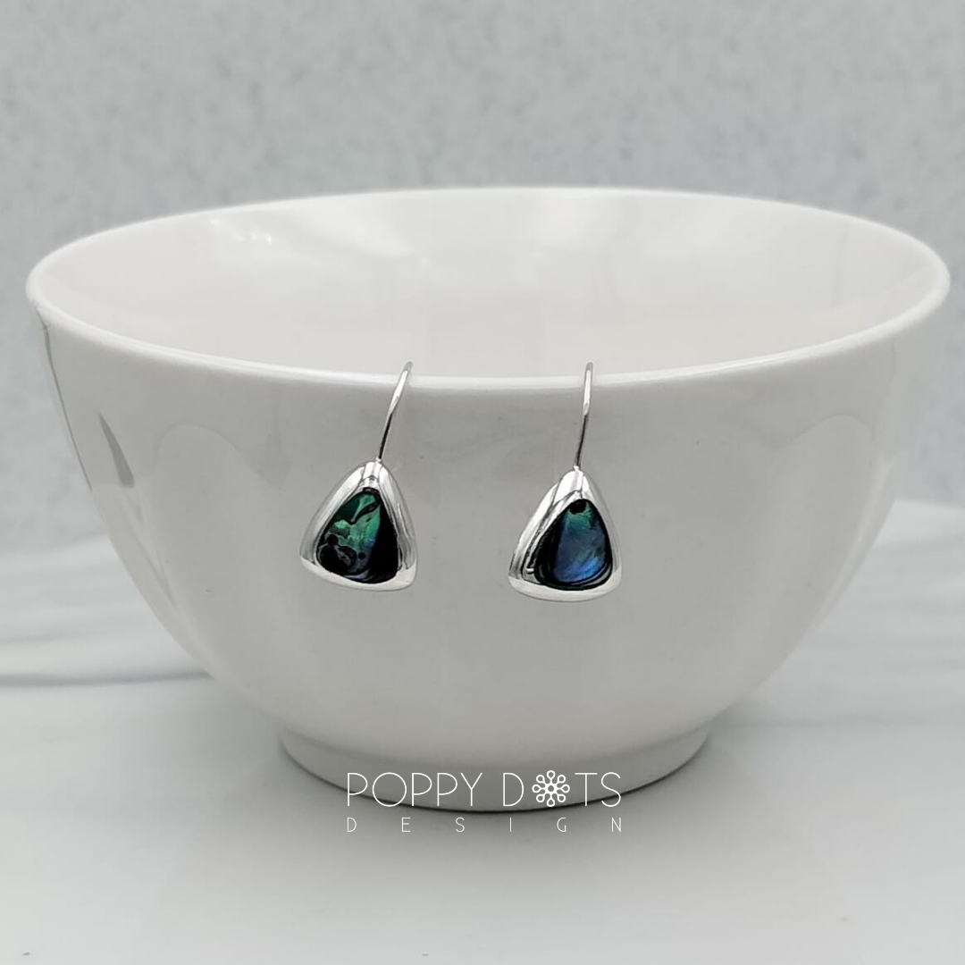 Sterling Silver Triangle Shell Earrings