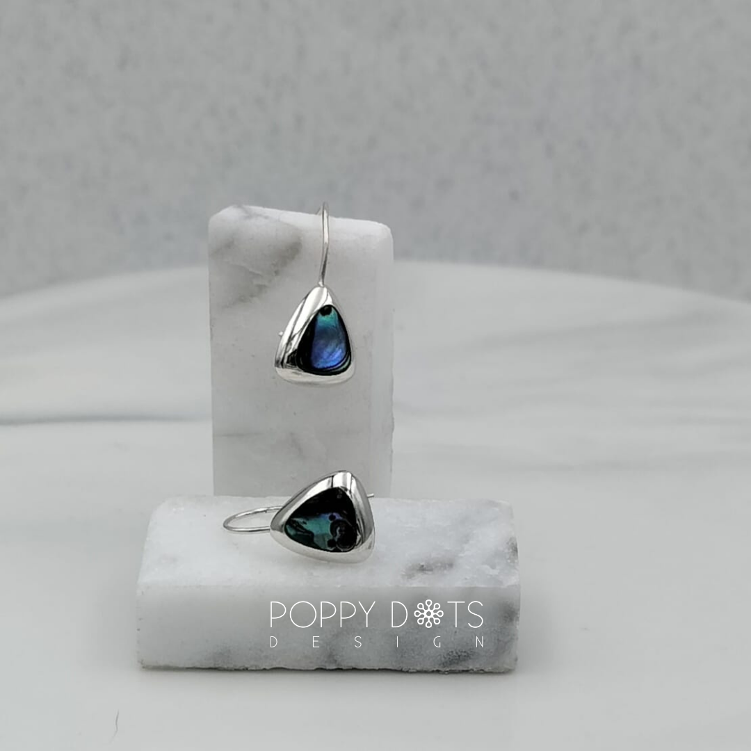 Sterling Silver Triangle Shell Earrings