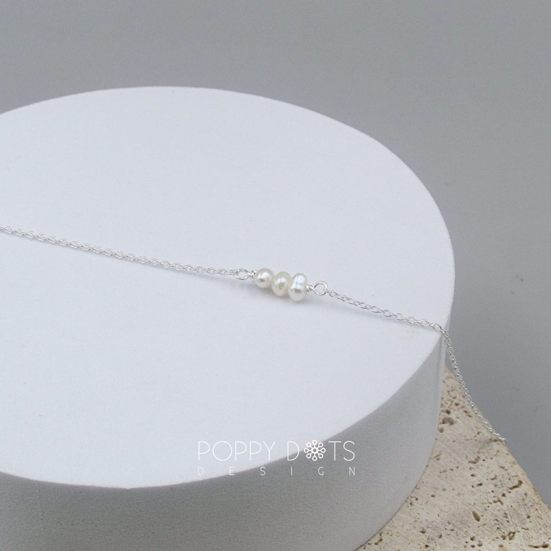 Sterling Silver Triple Pearl Bracelet