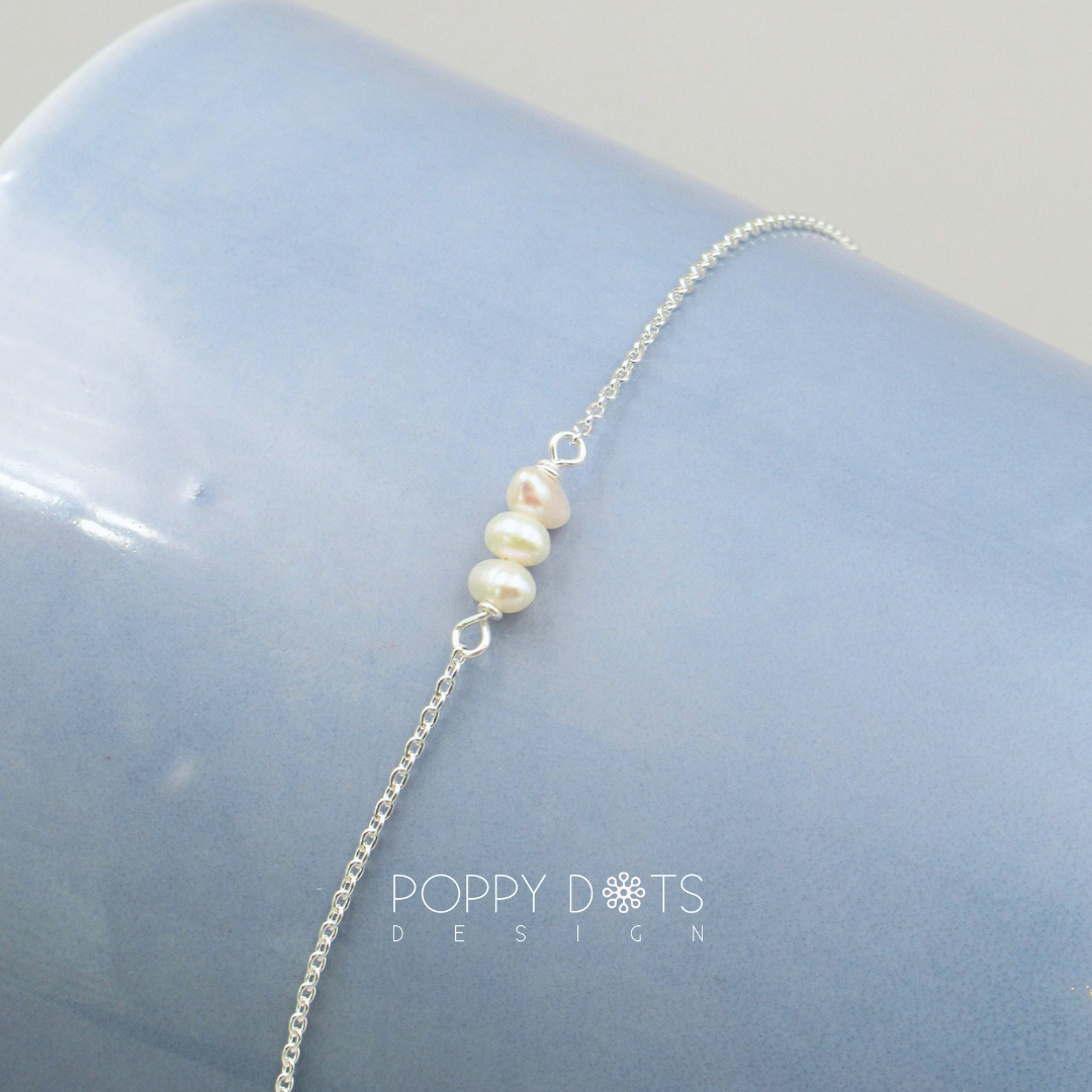 Sterling Silver Triple Pearl Bracelet