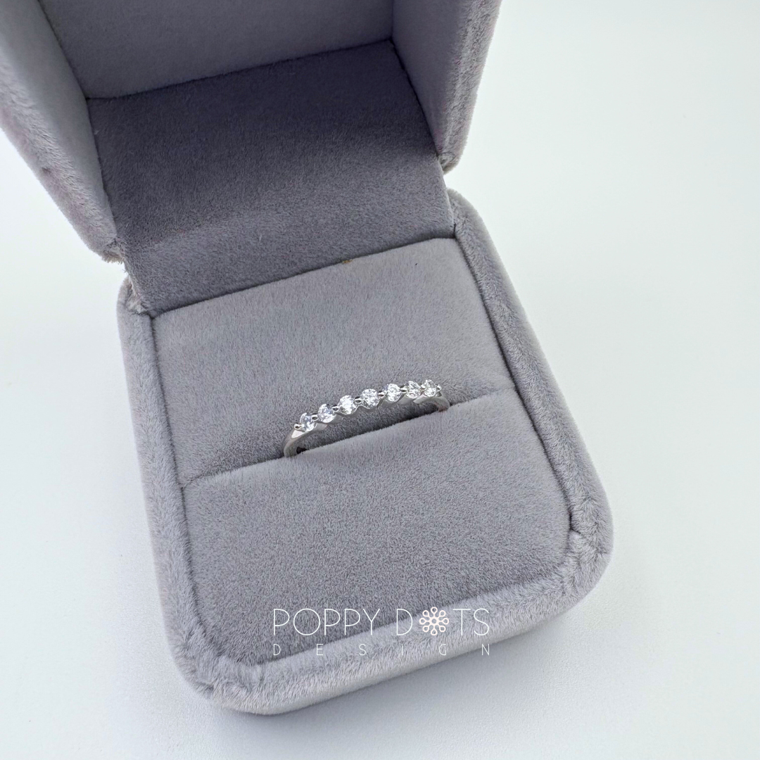 Sterling Silver Zirconia Half Eternity Ring