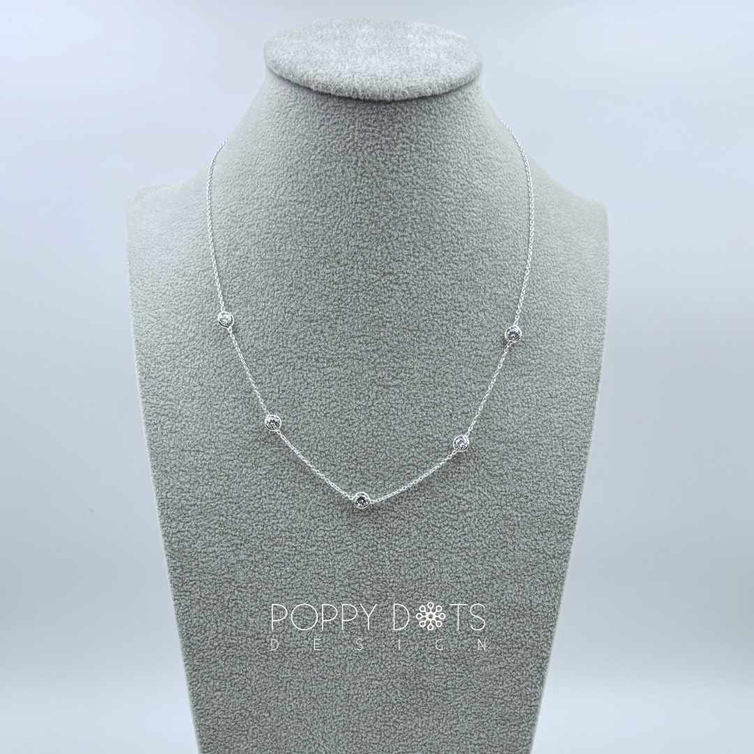 Sterling Silver Dainty Zirconia Necklace