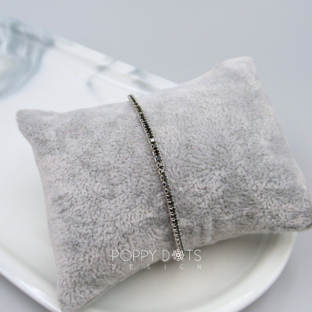 Sterling Silver Black Zirconia Tennis Bracelet