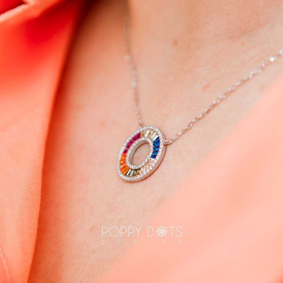 Sterling Silver Multicoloured Zirconia Joy Necklace