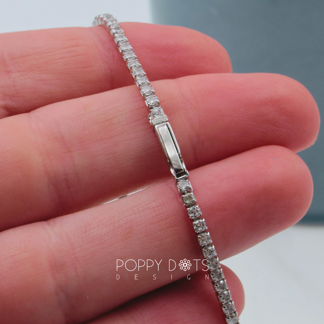 Sterling Silver White Zirconia Tennis Bracelet
