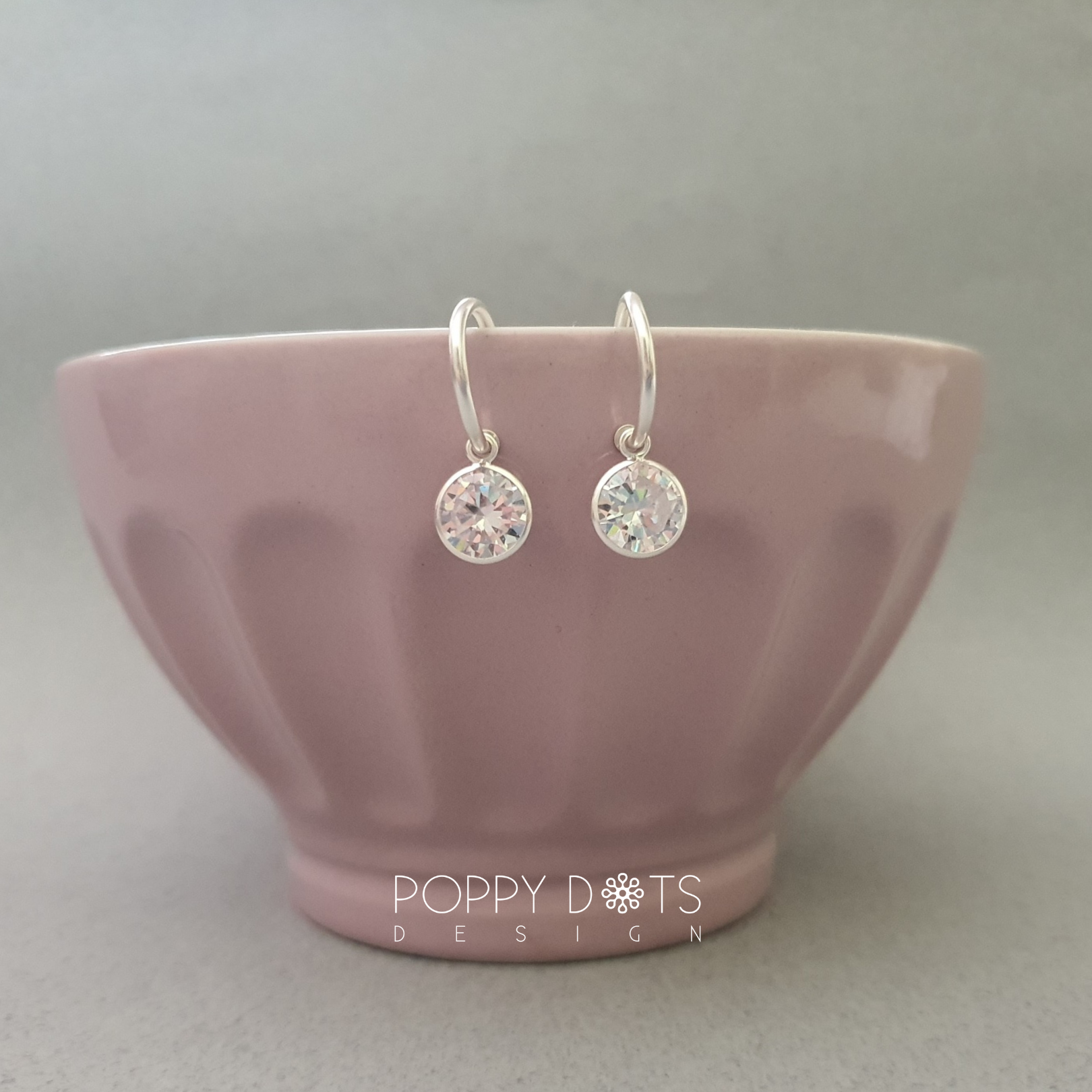 Sterling Silver Pretty Woman Round Zirconia Earrings