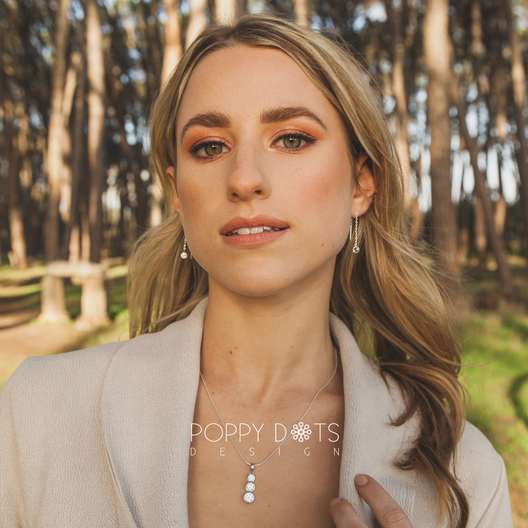 Sterling Silver Pink Round Zirconia Threaders