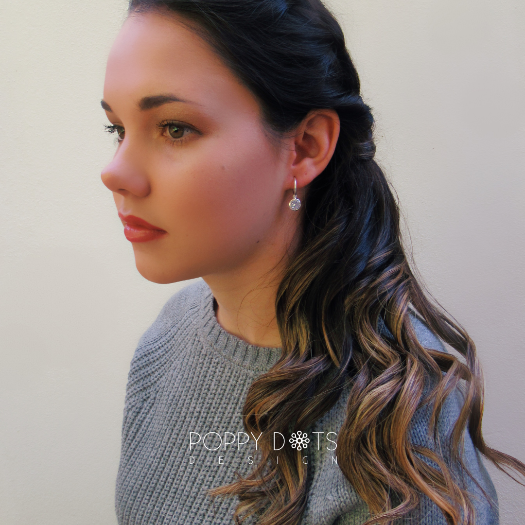 Sterling Silver Pretty Woman Round Zirconia Earrings