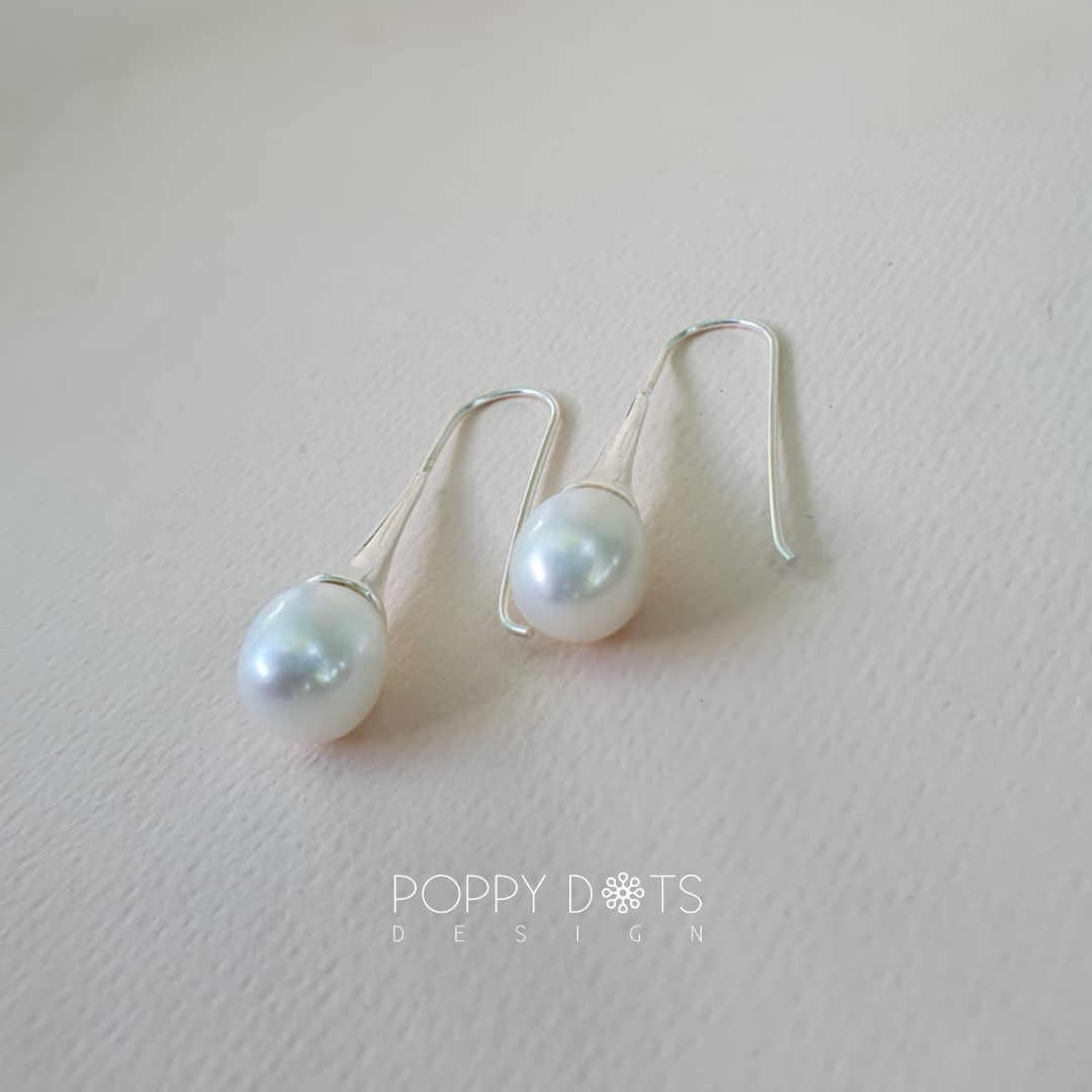 Sterling Silver Freshwater Pearl Sweet Drop Earrings
