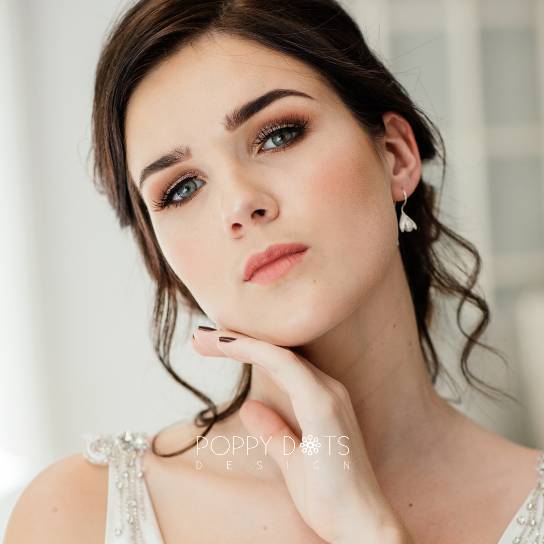 Sterling Silver and Pearl Tulip Earrings