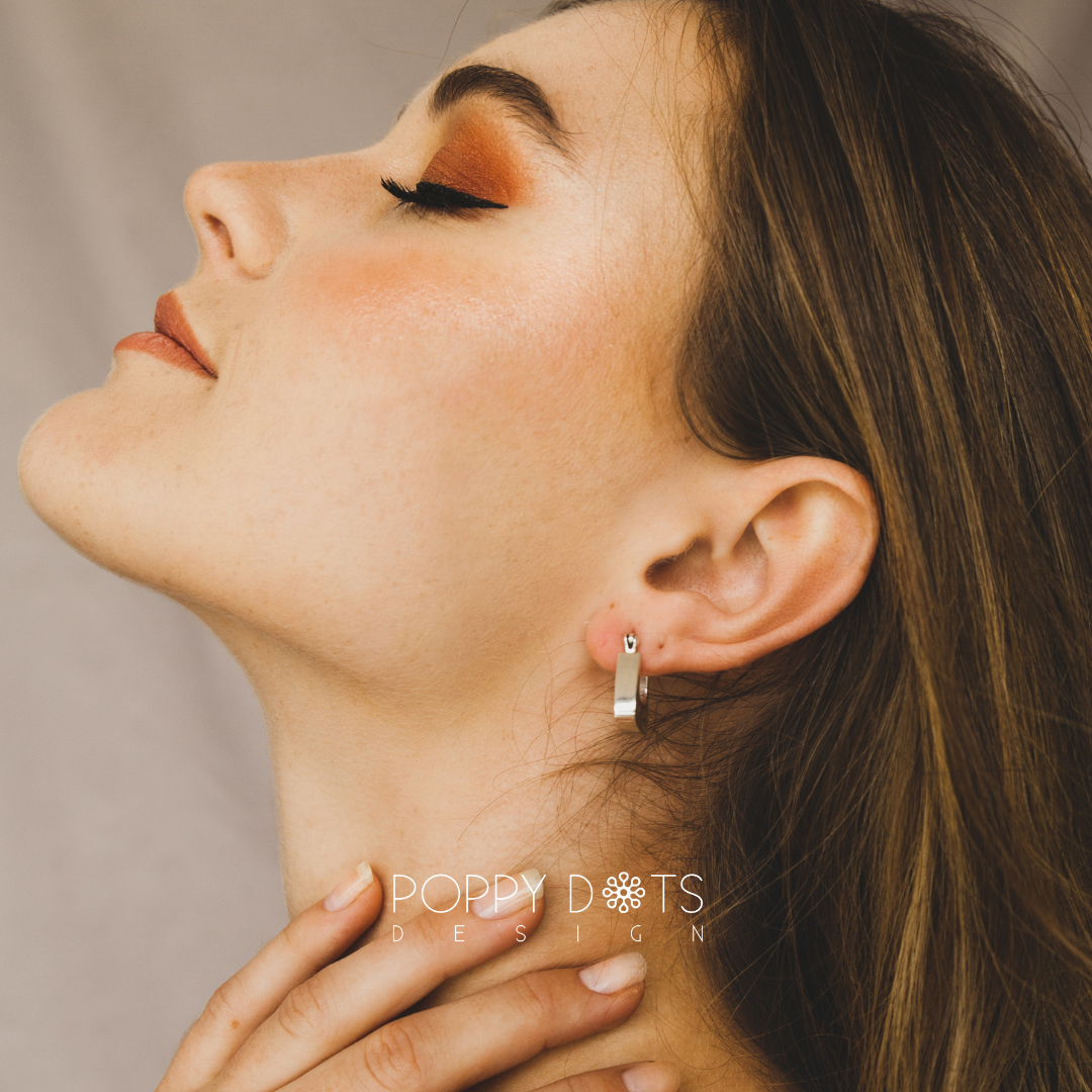 Sterling Silver Chunky Flat Bottom Hoops