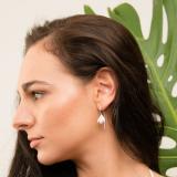 Sterling Silver and Pearl Tulip Earrings