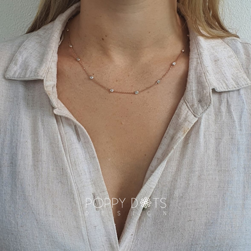 Sterling Silver & Rose Gold 45 cm dottie chain
