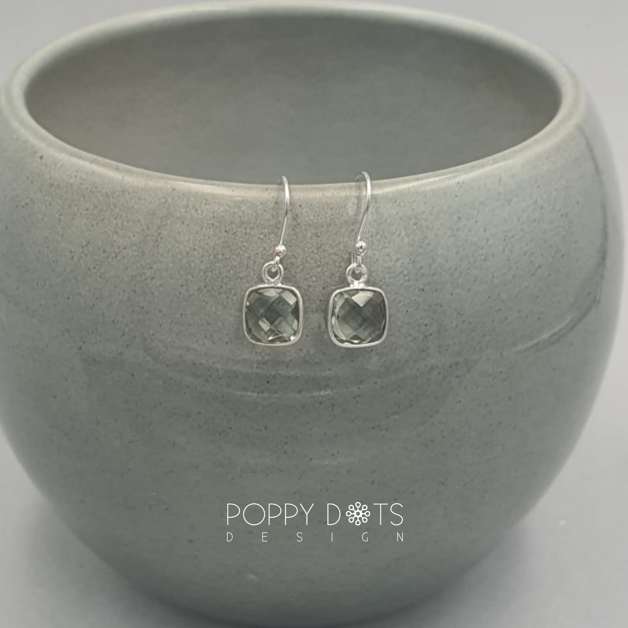 Sterling Silver Green Amethyst Earrings