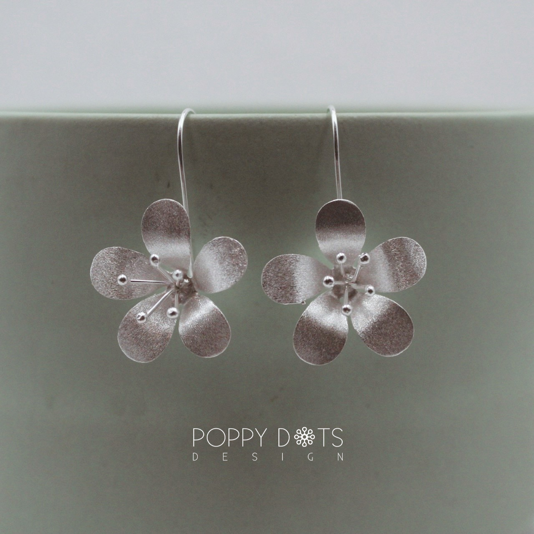 Sterling Silver Oriental Lillies Earrings