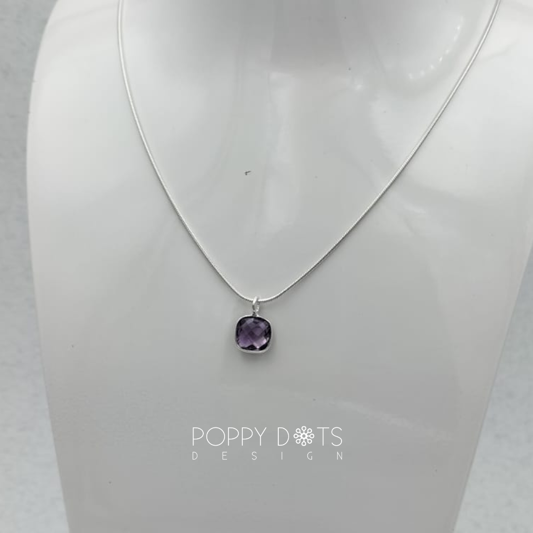 Sterling Silver Purple Amethyst Pendant