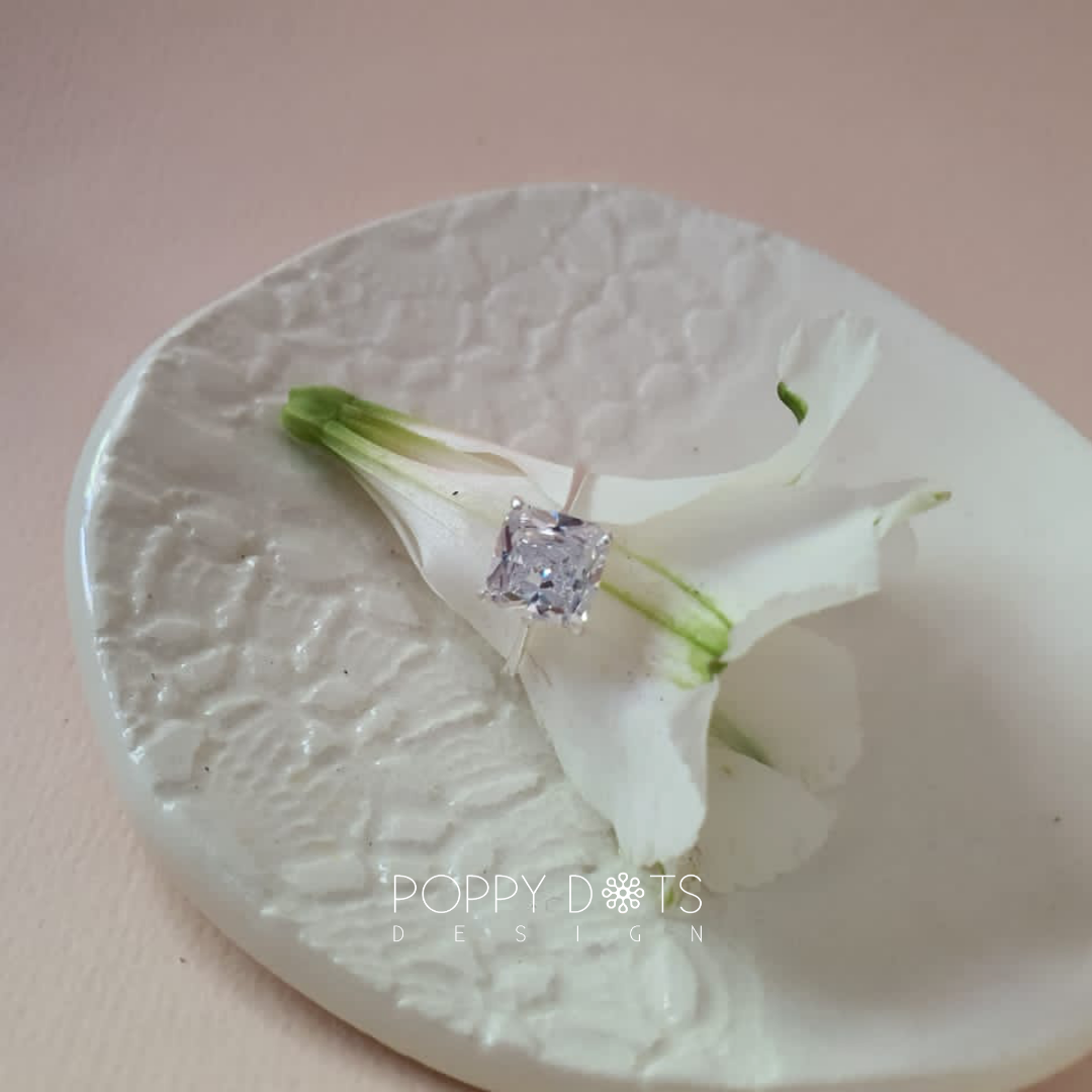 Sterling Silver & Square Zirconia Ring