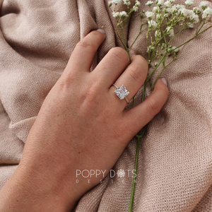 Sterling Silver & Square Zirconia Ring