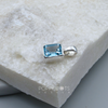 Sterling Silver Rectangular Blue Topaz Pendant
