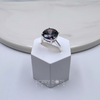 Luxurious Sterling Silver Round Mystic Topaz Ring