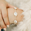 Sterling Silver Coin Pearl Bracelet