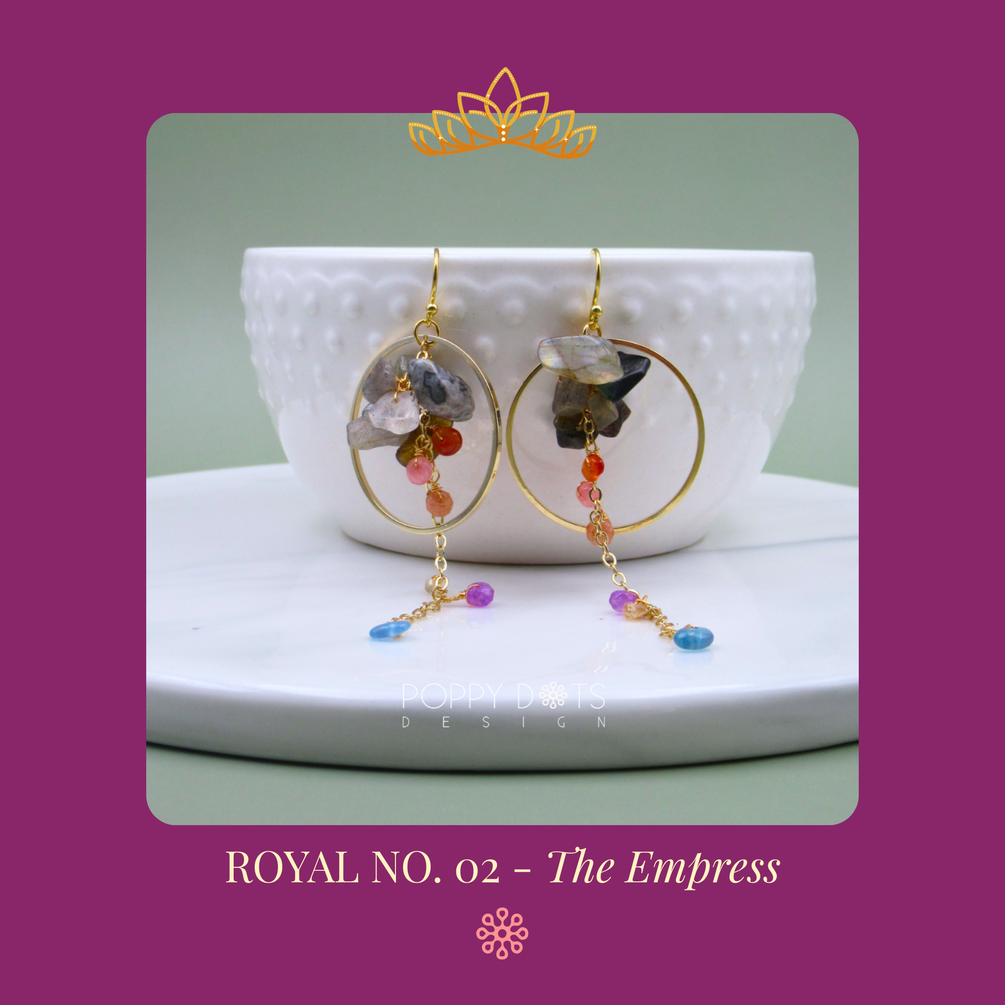 The Empress: Tourmaline Gold-Plated Sterling Silver Hoop Earrings