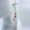 Sterling Silver Triple Pink Teardrop Zirconia Earrings