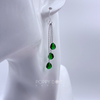 Sterling Silver Triple Green Teardrop Zirconia Earrings
