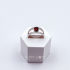 Sterling Silver Double Band Garnet Ring