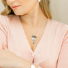 Sterling Silver Garnet and Rose Quartz Baroque Pearl Pendant