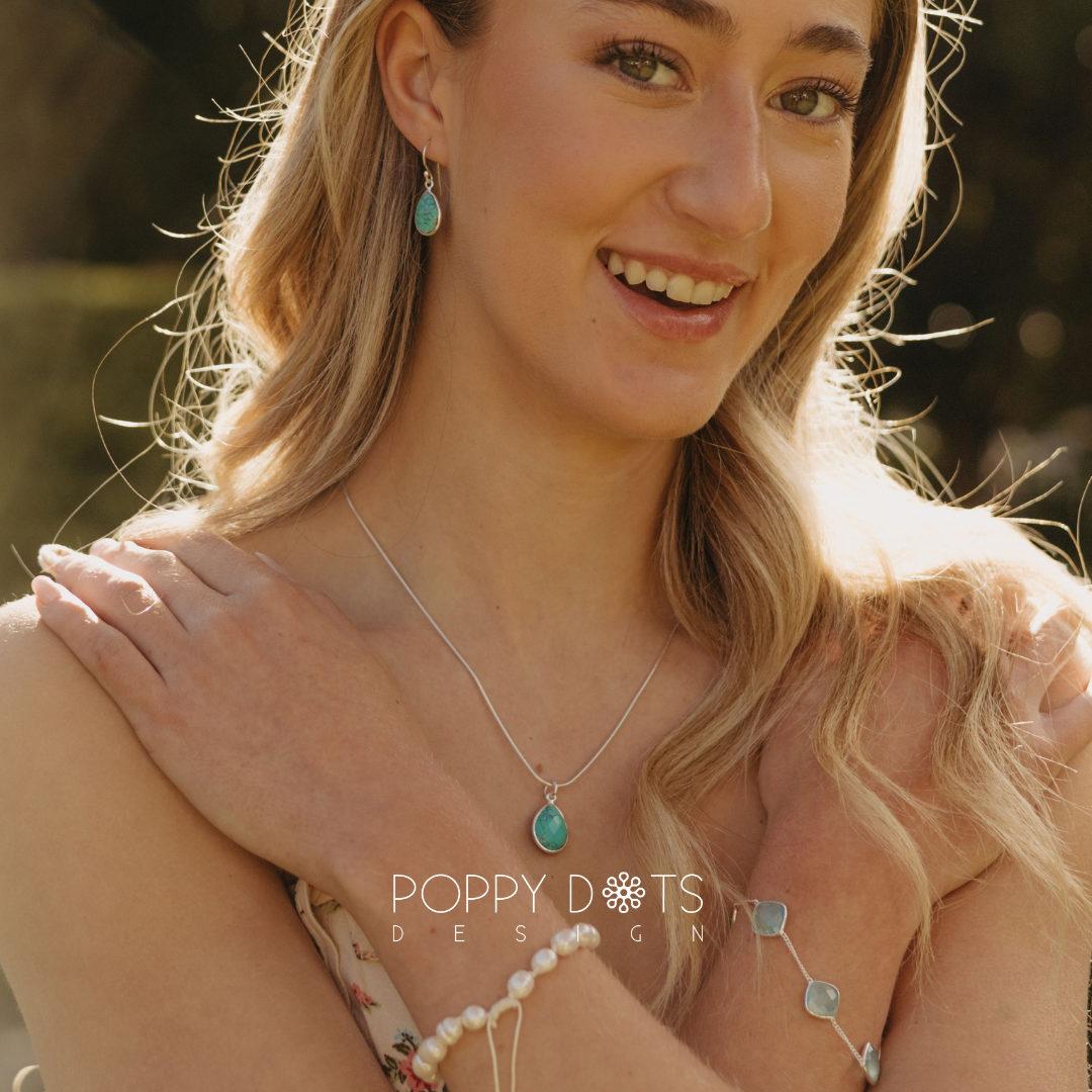 Sterling Silver Turquoise Teardrop Pendant