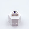 Sterling Silver Double Band Purple Amethyst Ring
