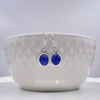 Sterling Silver Oval Blue Sapphire Earrings