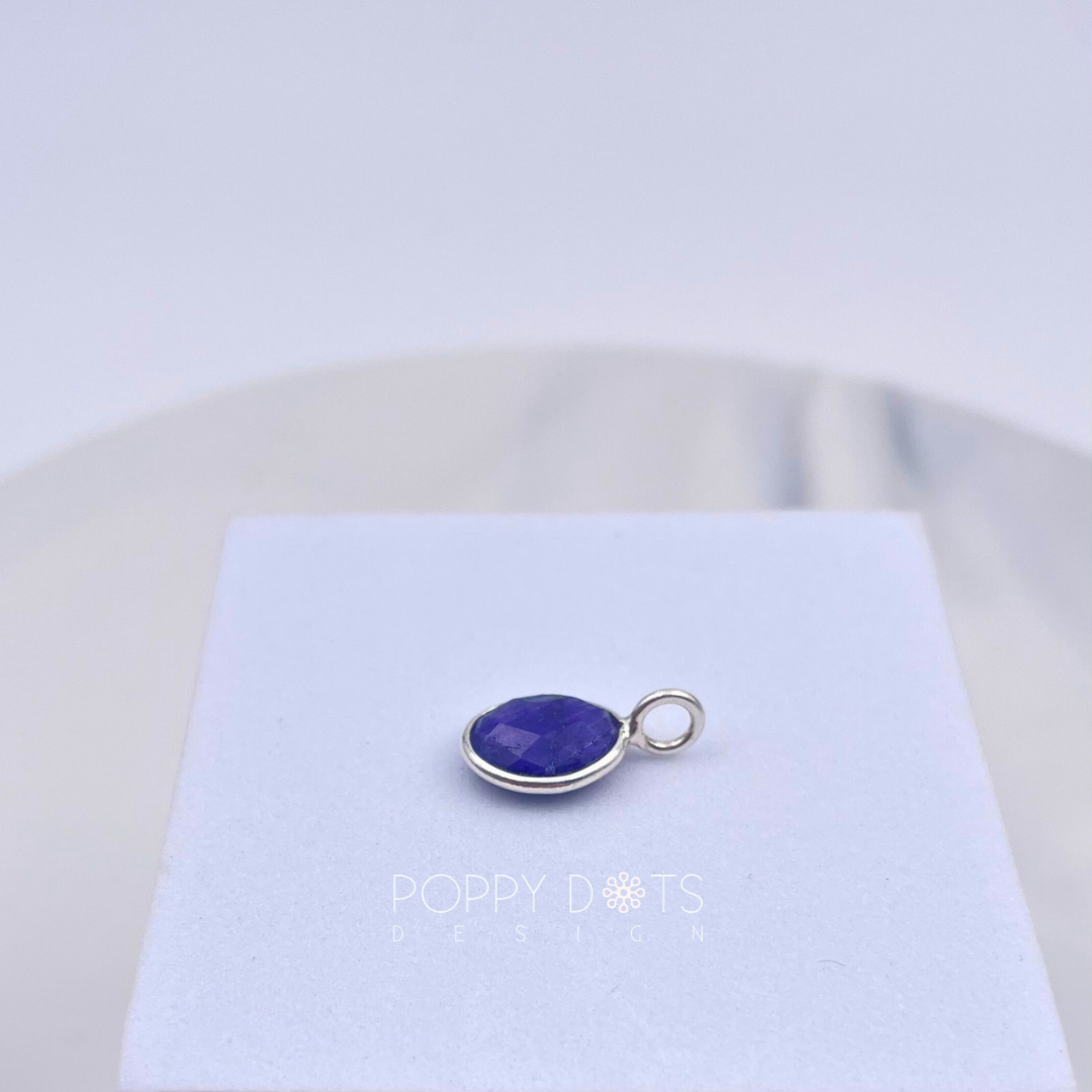 Sterling Silver Oval Blue Sapphire Pendant