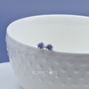 Sterling Silver Curved Claw Set Round Tanzanite Studs (0.46ct)