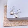 Sterling Silver Double Circle Mother of Pearl Earrings