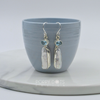 Exclusive Sterling Silver Blue Topaz Long Pearl Earrings