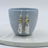 Exclusive Sterling Silver Citrine Quartz Long Pearl Earrings